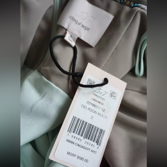 Cinq a Sept Luisa Scarf Cocktail Strapless Silk Mini Dress Size 2 XS NWT - Picture 6 of 6